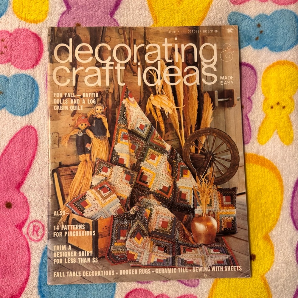VTG Decorating & Craft Ideas Magazine 1975 Raffia Dolls Table Decor Quilling etc